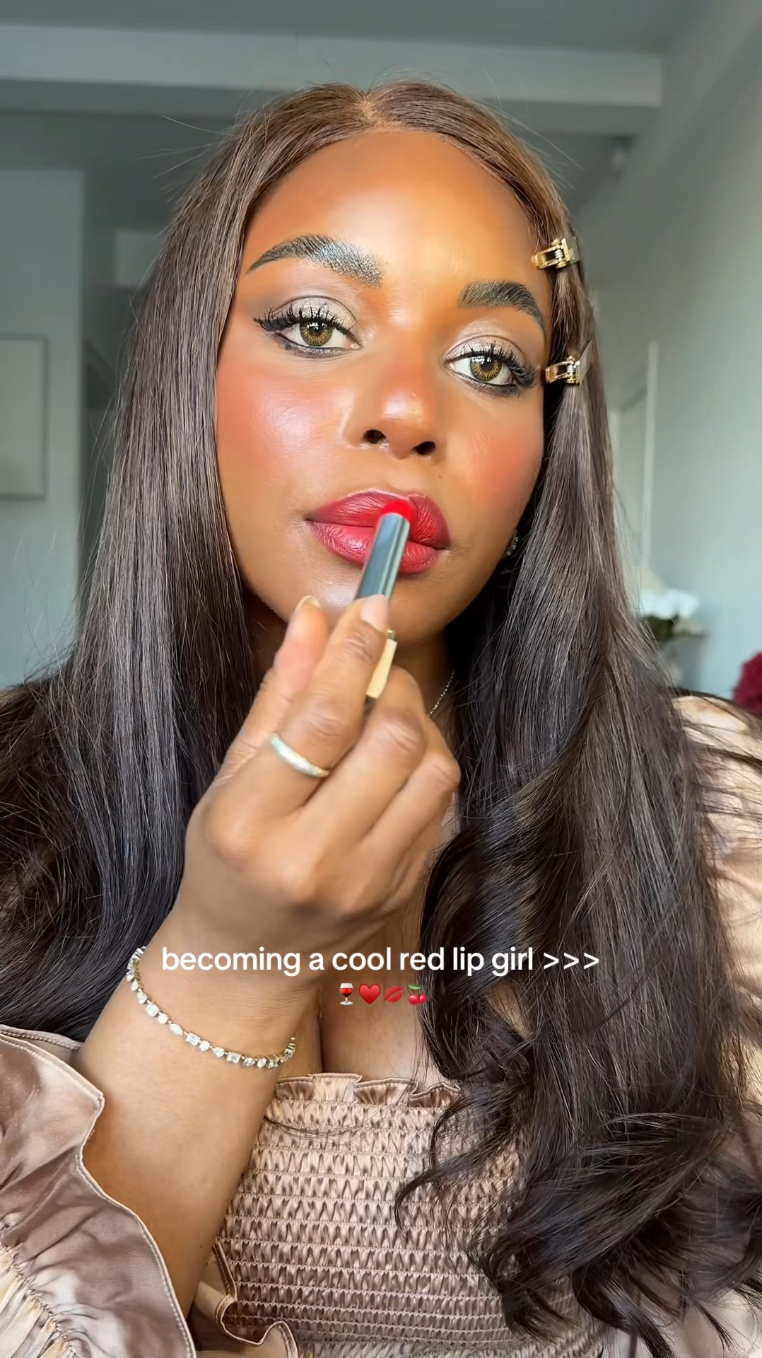 Becoming a cool toned red lip girly! Classic red glossy lip for the girls 🍒🍷 this is such a stunning lipstick for brown skinned girlies! A must try for the spring and summer - Beauty product linked below .. For more links to wedding guest dress finds, festival outfit ideas, outdoor furniture, mothers day gift ideas, spring bedroom, sisterstudio, mothers day ideas, follow me on LTK! ✨

#LTKStyleTip #LTKGiftGuide #LTKBeauty
