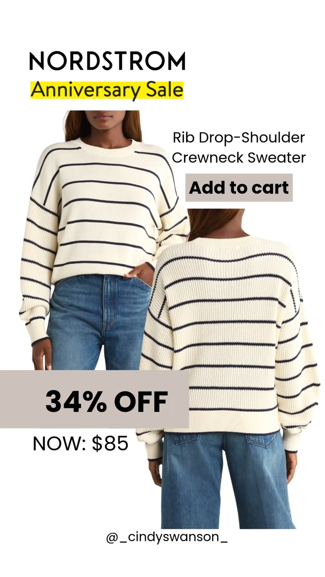 This striped crewneck sweater is a Nordstrom Anniversary Sale favorite! Now 34% off for $85, it’s the perfect lightweight knit for cool mornings, travel, and layering all season long. The relaxed drop-shoulder fit makes it easy to wear with everything from denim to trousers.

💡 LTK MADE EASY
❤️ Heart = Support my posts!
🔖 Save = Get sale & restock alerts
📋 Lists = Keep favorites organized
📲 Share = Send lists and products to a friend. Hello, Christmas List!
💬 Comment = Ask me anything about what I’m wearing.:-) 

 #LTKootd #LTKOver40 #LTKSaleAlert