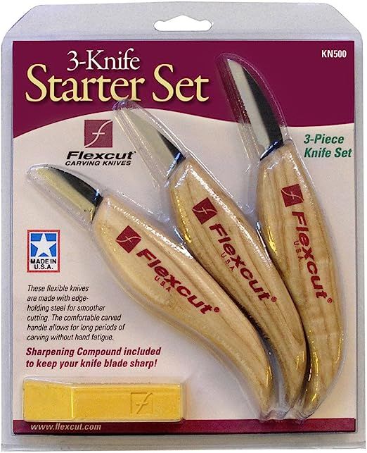 Flexcut Carving Knives, Starter Set, with Ergonomic Handles and Carbon Steel Blades, Set of 3 (KN... | Amazon (US)