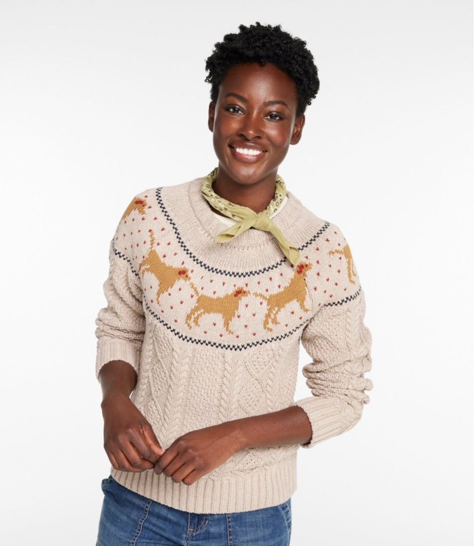 Women's Signature Cotton Fisherman Sweater, Crewneck Novelty | L.L. Bean