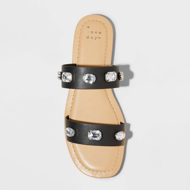 Women's Brit Two Band Embellished Sandals - A New Day™ | Target