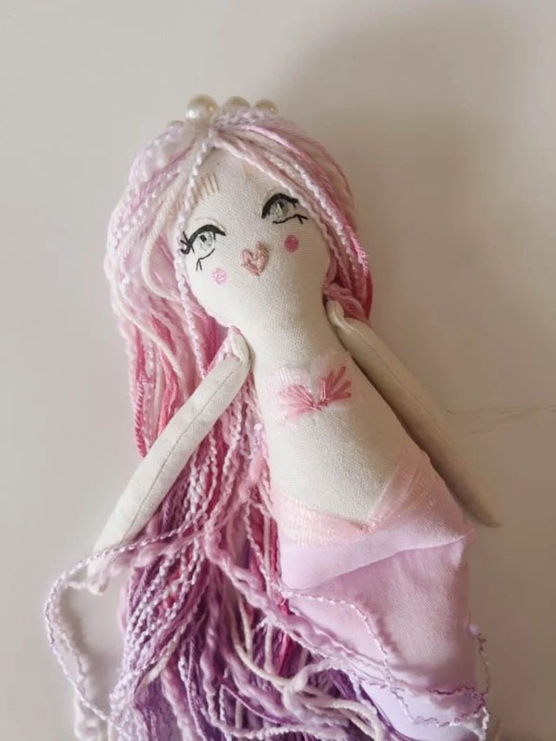 Mermaid Green Eyes 14 Heirloom Cloth Doll/ Mermaid Doll / Cloth Mermaid Heirloom Doll / Nursery D... | Etsy (CAD)