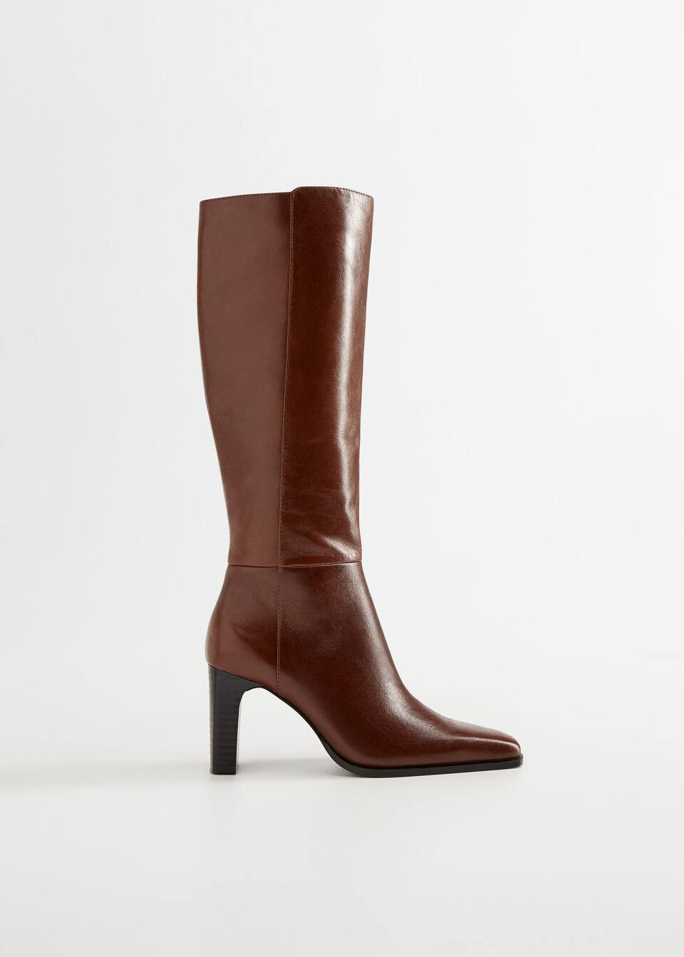 Leather boots with tall leg | MANGO (US)