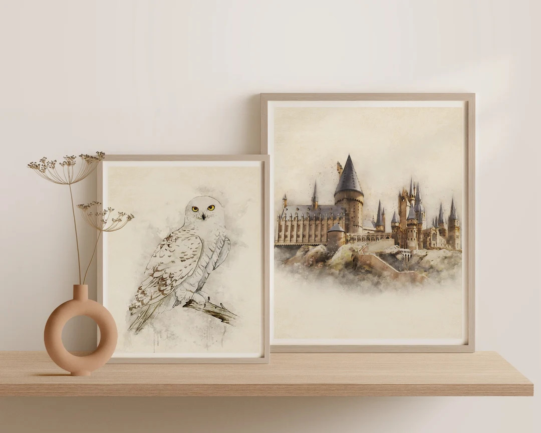 Wizarding Inspired Print I Set of 2 I Hogwart Poster I Wizard Magic Castle I Magical Wizard Schoo... | Etsy (US)