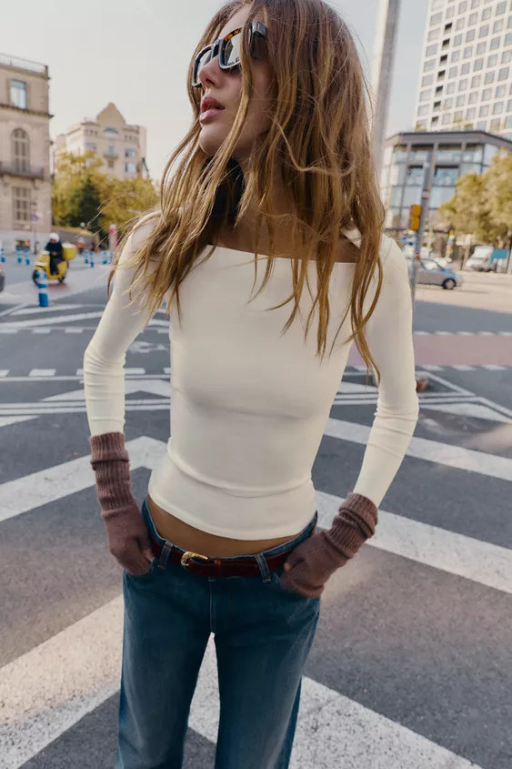 RIB LONG SLEEVE T-SHIRT | Zara US