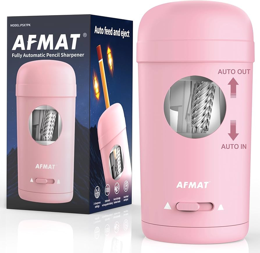 AFMAT Electric Pencil Sharpener, Fully Automatic Pencil Sharpener for 7-8mm Pencils & Colored Pen... | Amazon (US)