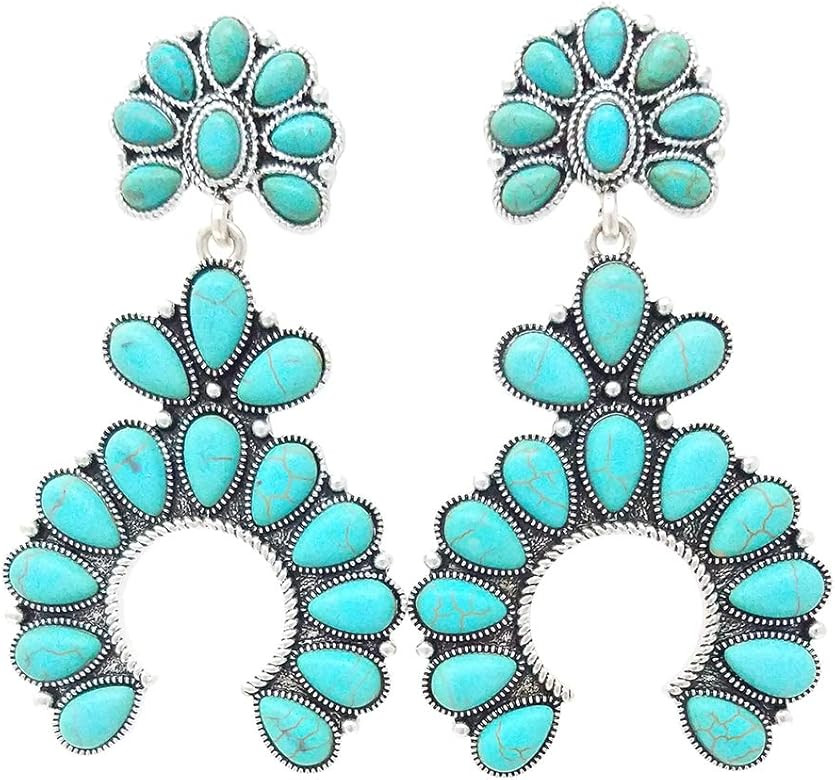 Naja Squash Blossom Turquoise Post Earring Western | Amazon (US)