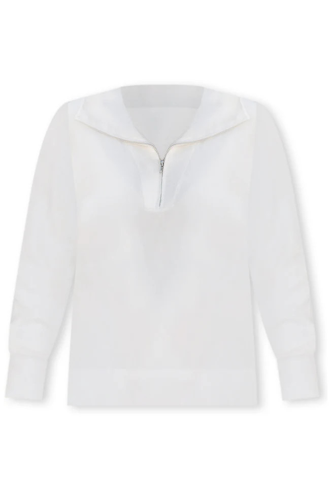 Pulling Heartstrings Ivory Quarter Zip Pullover | Pink Lily