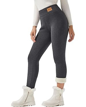 JK SUE JONES Women Winter Warm Thick Leggings Fleece Lined Stretchy Soft Thermal Sherpa Pants Hig... | Amazon (US)