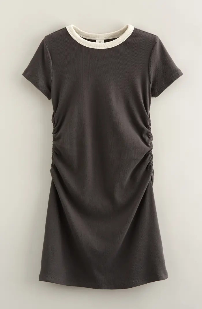 Treasure & Bond Kids' Ruched Ringer T-Shirt Dress | Nordstrom | Nordstrom
