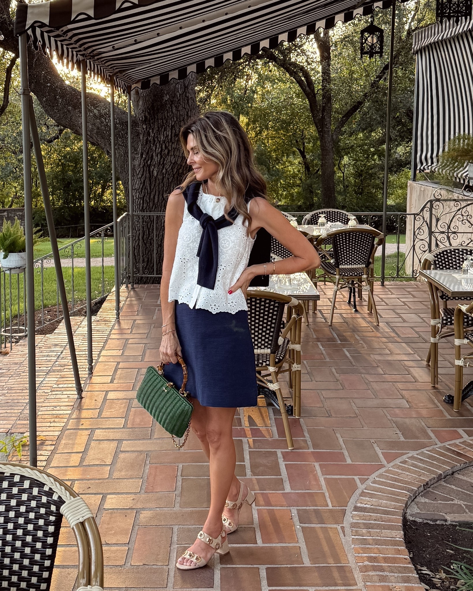 -Larroude 40% off
-Julia Amory code Tammy15 skirt size Small for length. 
-Sezane top size 4 
-quince sweater. 


#LTKOver40 #LTKSummerEdit #LTKStyleTip