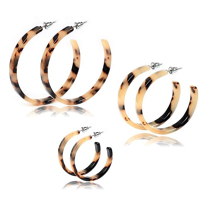 Resin Hoop Earrings for Women - Artilady Statement Acrylic Hoop Earring Gift for Girls Daily Wear... | Amazon (US)