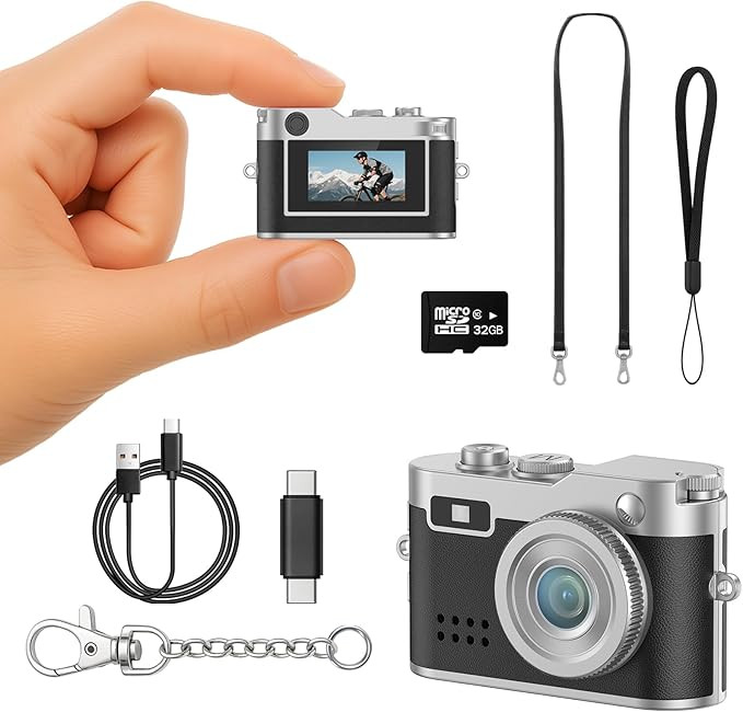 Amazon.com : Mini Digital Camera, 1080P HD Tiny Retro Keychain Camera with 32GB Card, 0.96" Scree... | Amazon (US)