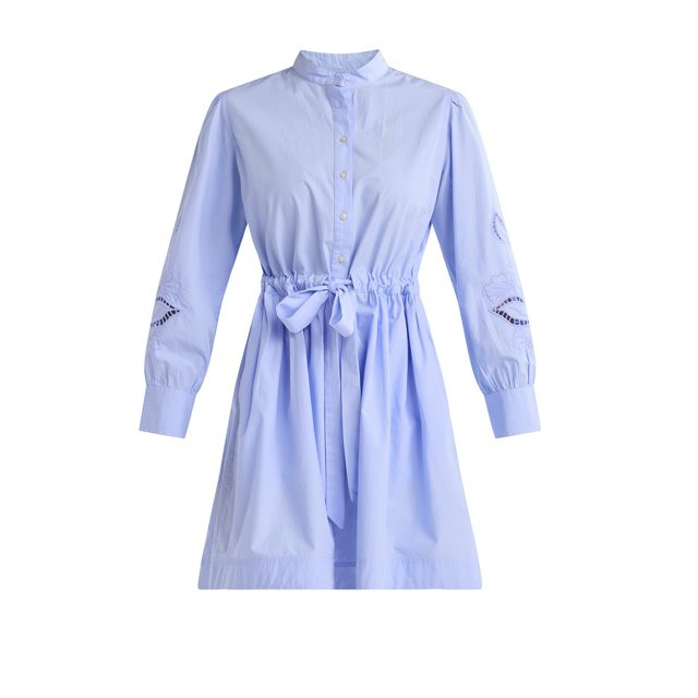 Free Assembly Women’s Cotton Tie Front Mini Dress with Long Sleeves, Sizes XS-XXXL - Walmart.co... | Walmart (US)