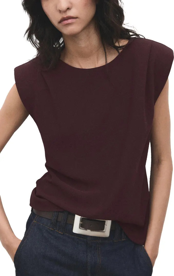 Ruched Strong Shoulder Top | Nordstrom