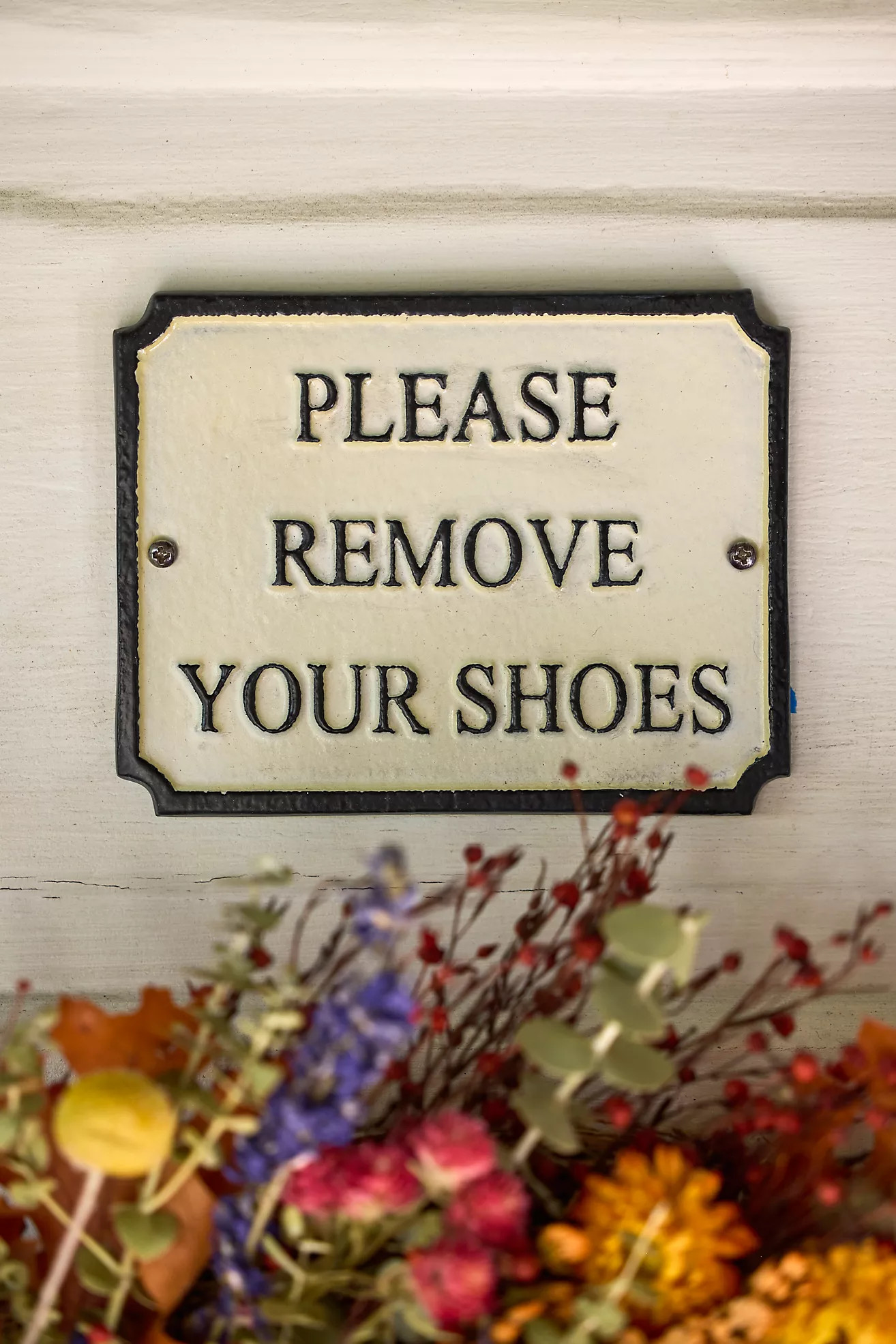 Please Remove Your Shoes Iron Sign | Terrain