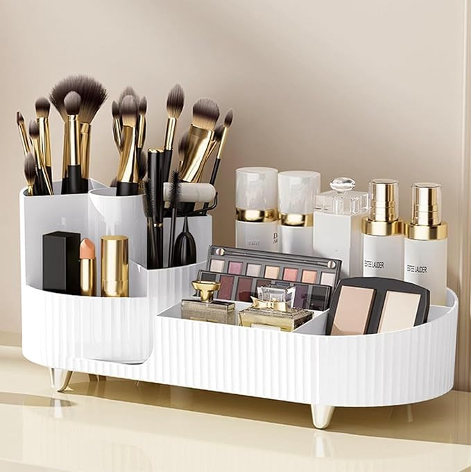 Rotating makeup organizer,Large Capacity Cosmetic Display Case, easy to hold all of your makeup p... | Amazon (US)