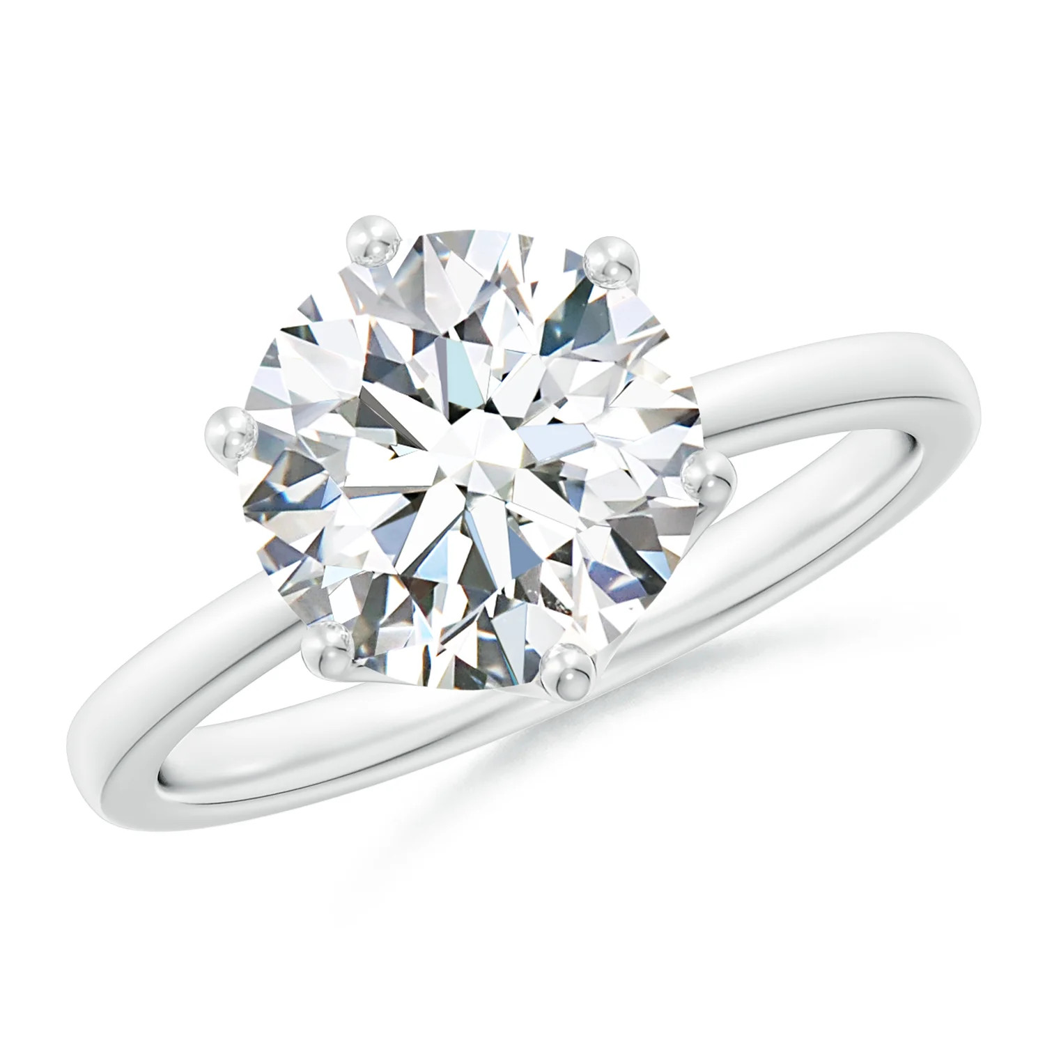 Lab-Grown Round Diamond Solitaire Classic Engagement Ring | Angara US