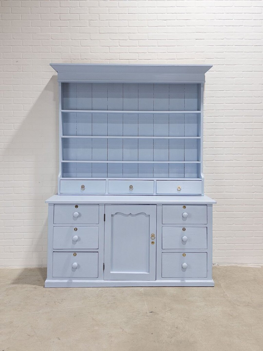 Antique English kitchen dresser in blue
  Analyze listing | Etsy (US)