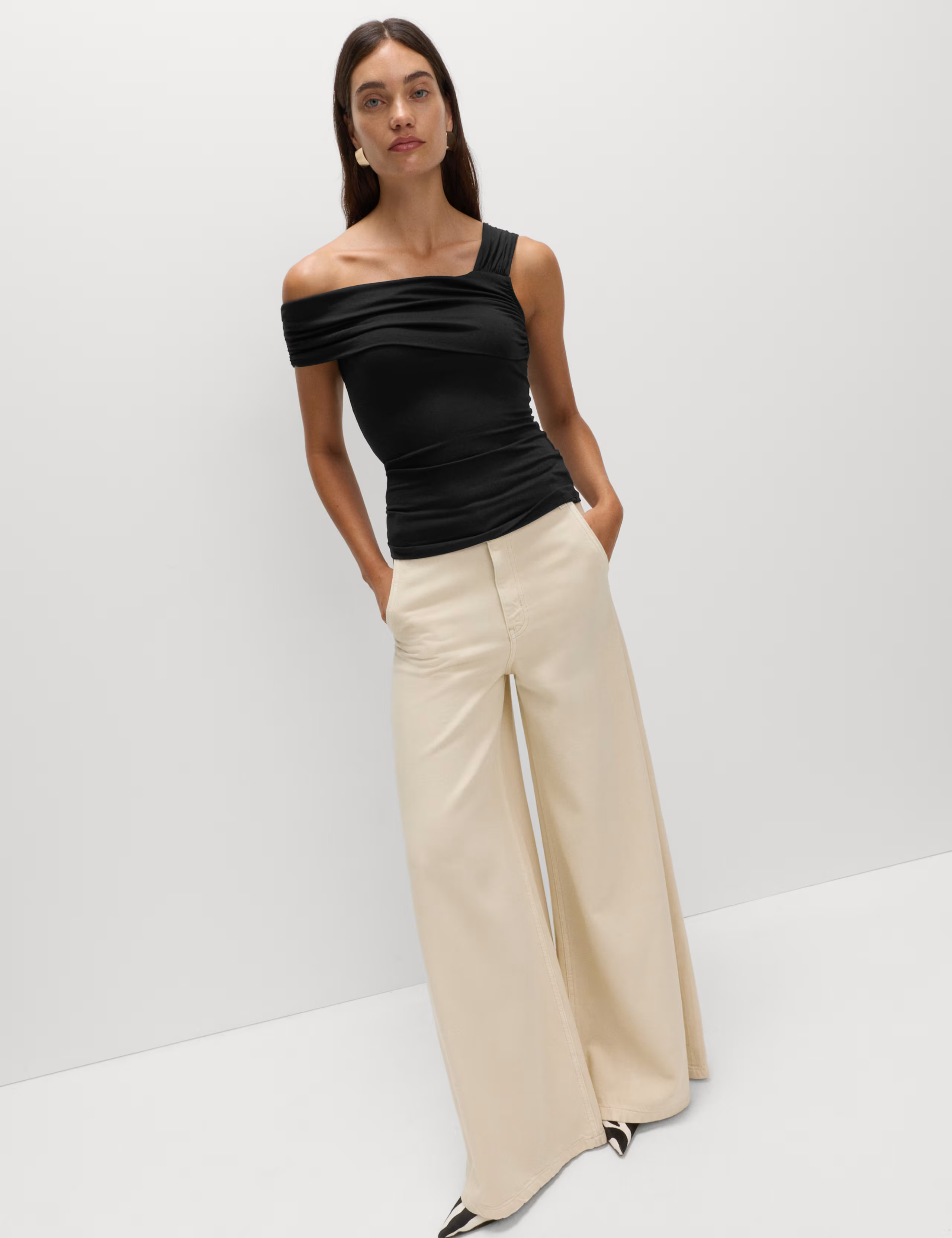Jersey Asymmetric Neck Top | Marks & Spencer (UK)