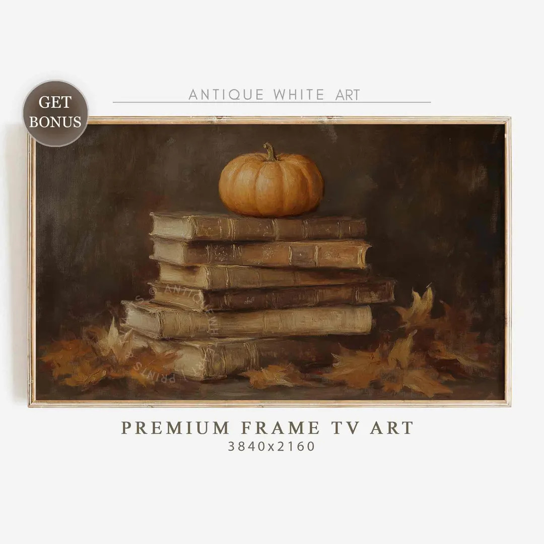 Pumpkin Painting Frame TV Art, Rustic Fall TV Art, Autumn Farm Screensaver, Country Thanksgiving ... | Etsy (US)