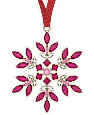 Red Crystal Hanging Snowflake Ornament | Macy's