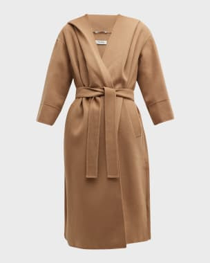 Max Mara Poldo Wool Wrap Coat | Neiman Marcus