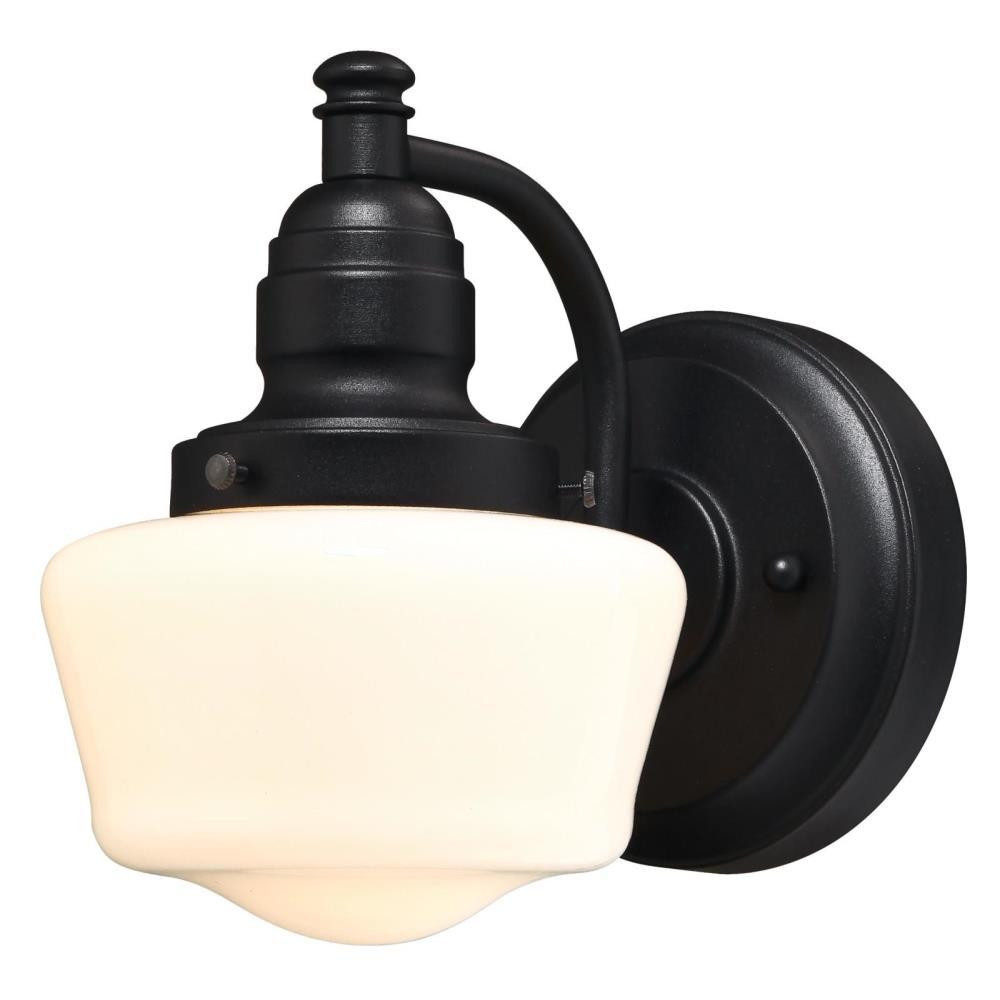 Westinghouse Eddystone 1-Light Textured Black Outdoor Wall Lantern Sconce | The Home Depot