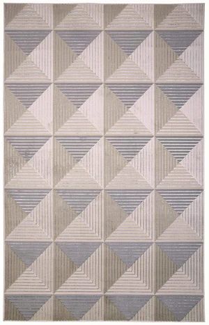 Feizy Micah Architectural Inspired Rug - Available in 6 Sizes - Silver & Bone | Alchemy Fine Home