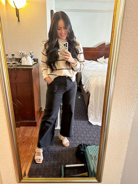 Such a comfy and casual outfit for a conference. The jeans are the perfect length with heels on and I’m 5’4. Wearing true to size everything. 

#LTKworkwear #LTKfindsunder50 #LTKstyletip