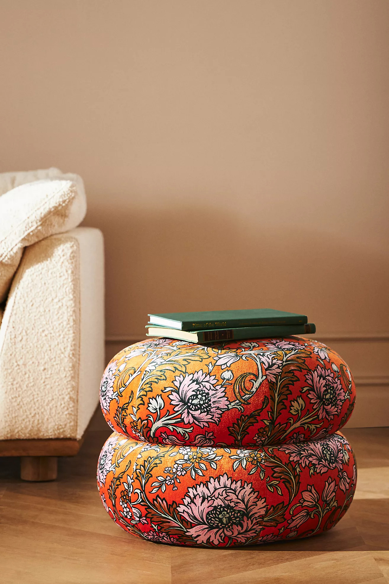 Jylin Velvet Muntz Ottoman | Anthropologie (US)