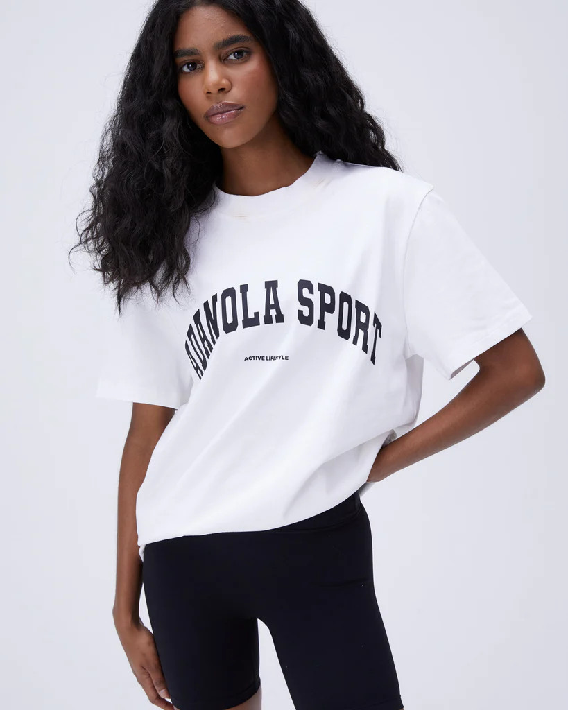 Adanola Sport Short Sleeve Oversized T-shirt - White | Adanola UK