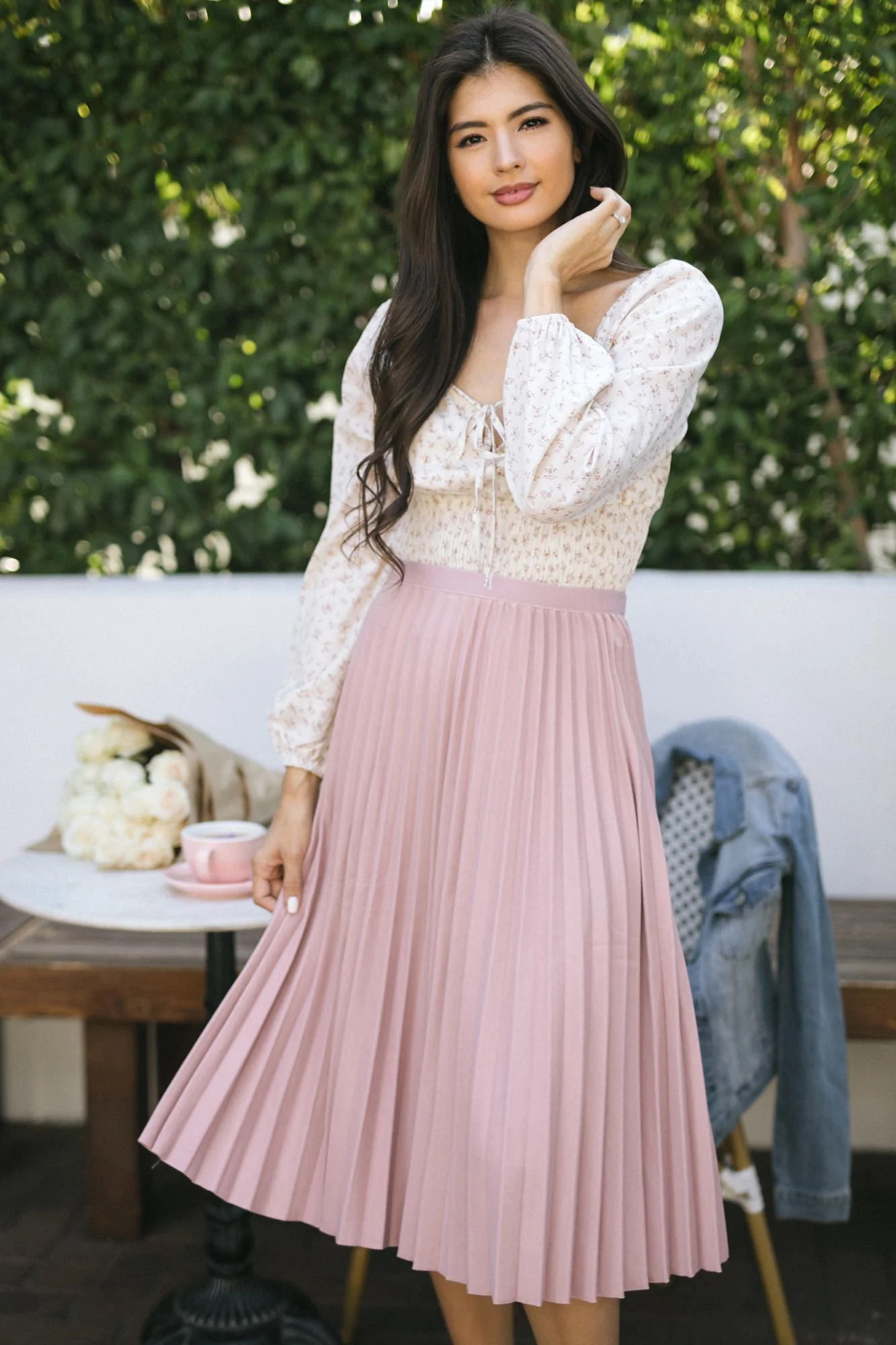 Faith Pleated Midi Skirt | Morning Lavender