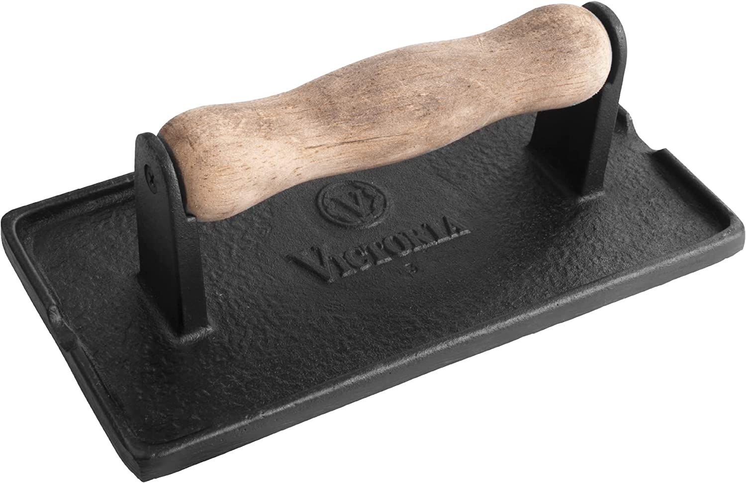 Victoria Rectangular Cast-Iron Meat Press with a Wooden Handle, Preseasoned with Flaxseed Oil, Ma... | Amazon (US)