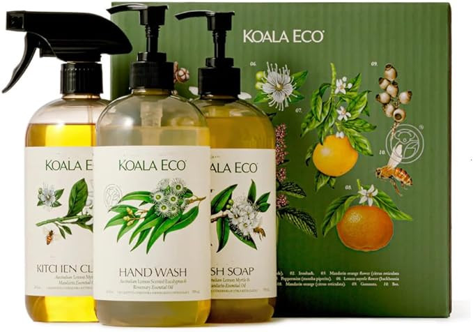 Koala Eco Gift Set of 3 Includes: Kitchen Cleaner, Dish Soap, Hand Wash, Beautifully Packaged - A... | Amazon (US)