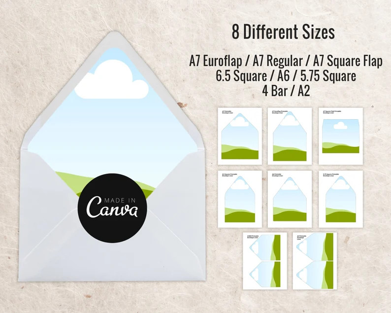 Envelope Liner Template, Easy and Fully Customized Envelope Liner, DIY Print Your Own, Photo Enve... | Etsy (US)