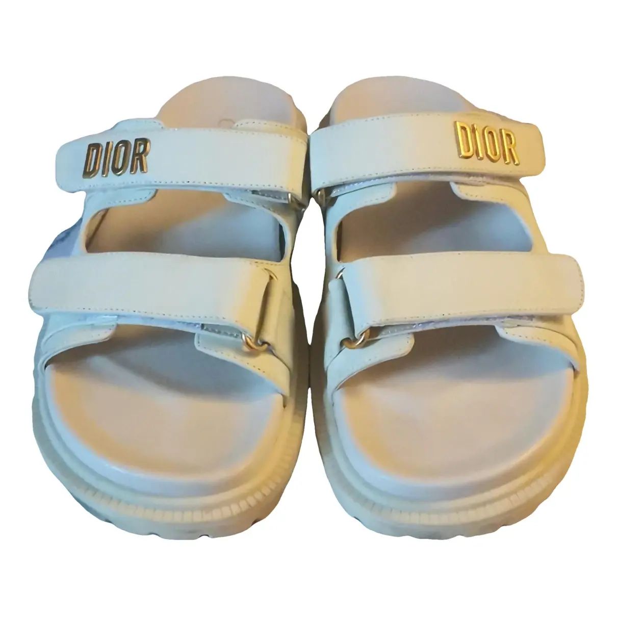 Dioract leather sandals Dior White size 39 EU in Leather - 41444109 | Vestiaire Collective (Global)