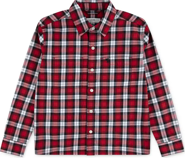 abercrombie kids Kids' Plaid Flannel Button-Up Shirt | Nordstrom | Nordstrom
