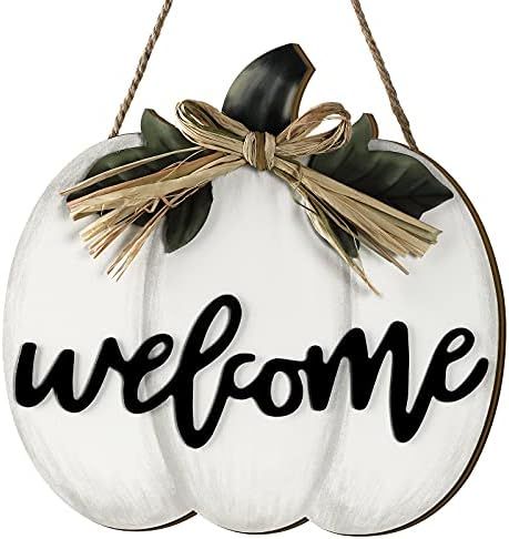 Fall Pumpkin Welcome Sign Wood Pumpkin Welcome Sign Decorative Pumpkin Wooden Sign Wood Pumpkin H... | Amazon (US)