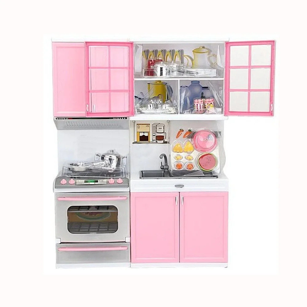 Xmas Gift Mini Kids Kitchen Pretend Play Cooking Set Cabinet Stove Girls Toy | Walmart (US)