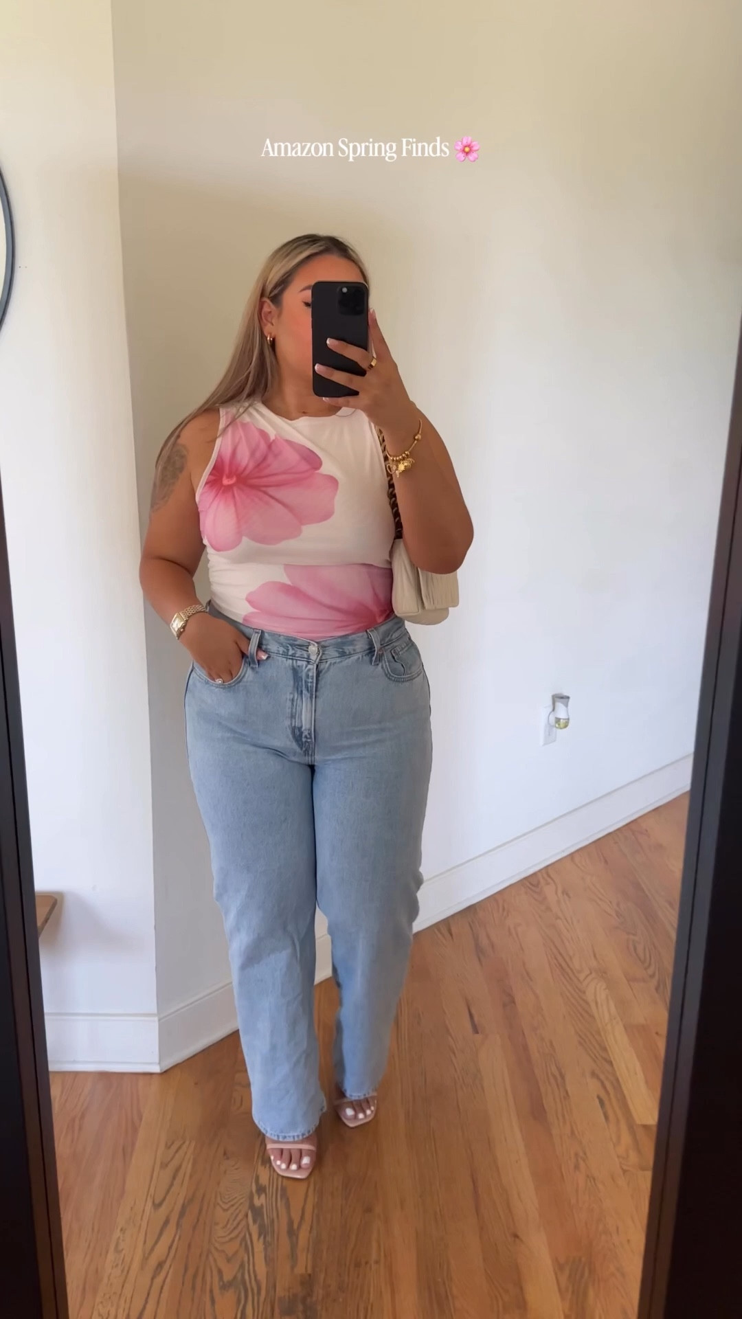 More Amazon Spring Finds 👛🌸💖✨ sizing below ⬇️ 

White/Pink Floral Top: L 
Levi’s Low Pro: 31 
Pink & Blue Floral Blouse: M 
Denim Jacket: L 
Blue/Green Striped Pants: L 
Grey Cardigan: L 
Floral Cream Dress: L 
Black Lace Dress: L 
Pink Ruffle Dress: L 
Purple Bodysuit: L


#LTKSeasonal #LTKMidsize #LTKSpringSale