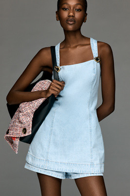 Line & Dot Caryl Square-Neck Romper | Anthropologie (US)