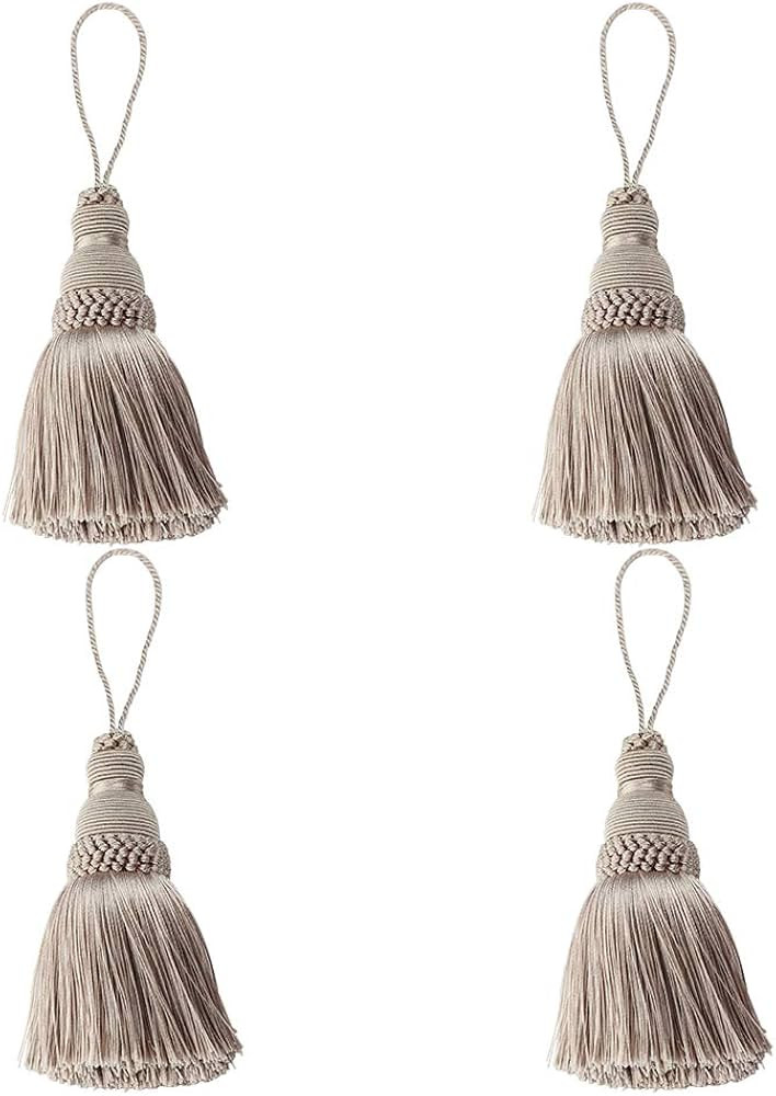 4Pcs Colorful Tassel Key Tassels DIY Accessories(Khaki) | Amazon (US)