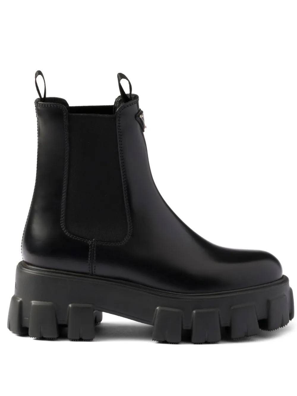 Prada Monolith Leather Chelsea Boots | Black | FARFETCH GE | Farfetch Global