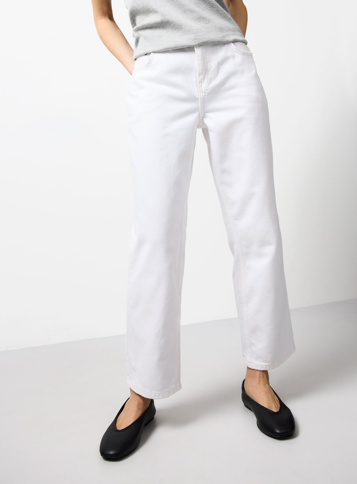 White Relaxed Straight Leg Jeans | Tu Clothing