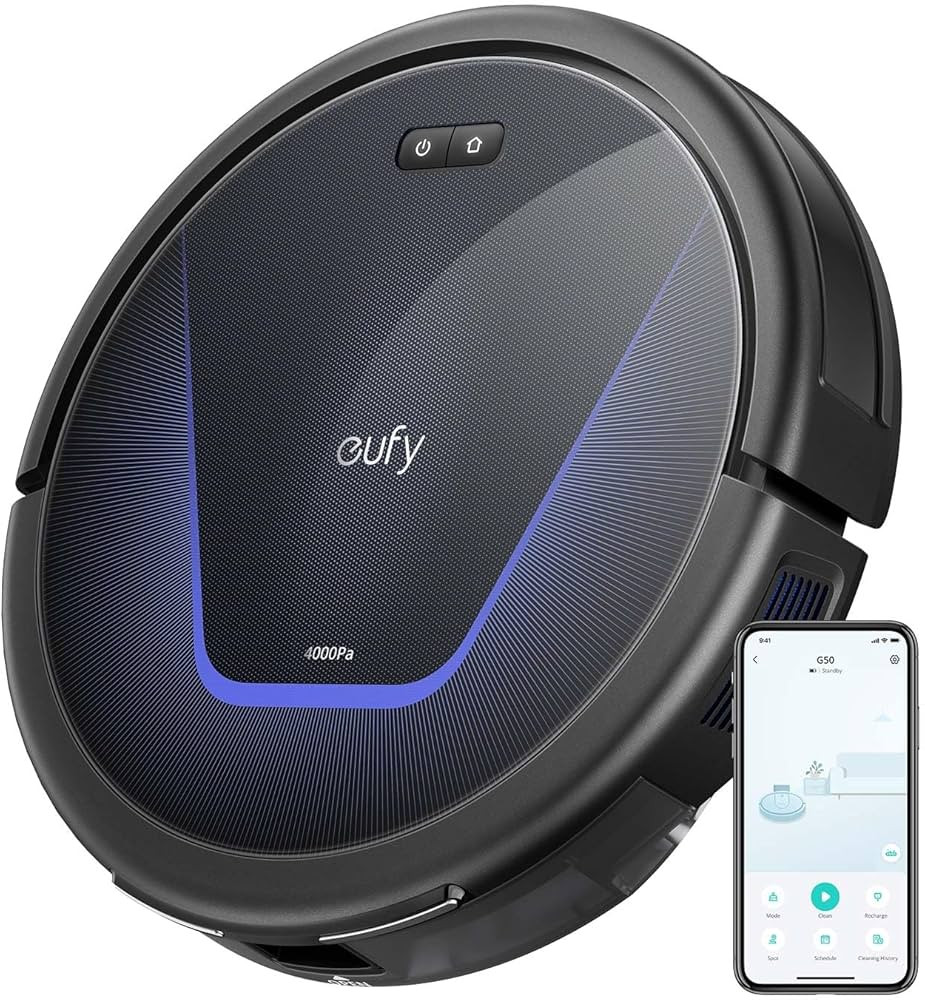 eufy G50 Robot Vacuum Cleaner with 4,000 Pa Strong Suction, Pro-Detangle Comb, Roller Brush, Auto... | Amazon (UK)