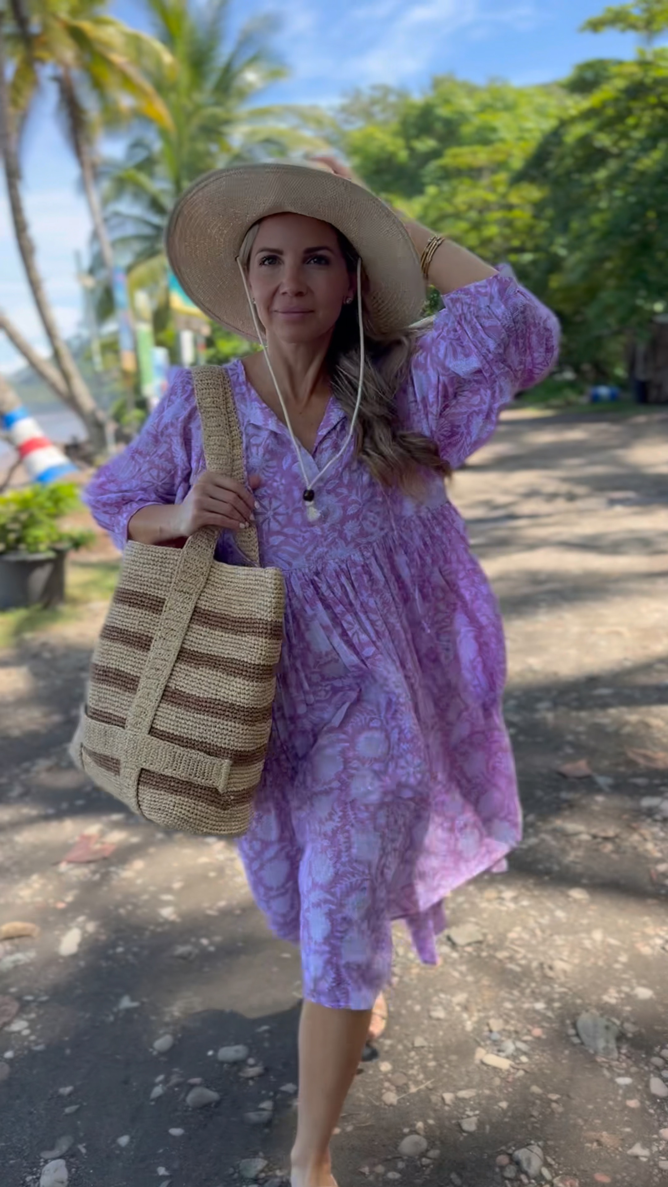 My beach hat survived an international trip in a tight suitcase! Once we got to Costa Rica, I toted it around in my beach bag. Such a convenient way to carry it around! Loved my easy breezy cover up, too!

#LTKStyleTip #LTKSwim #LTKTravel