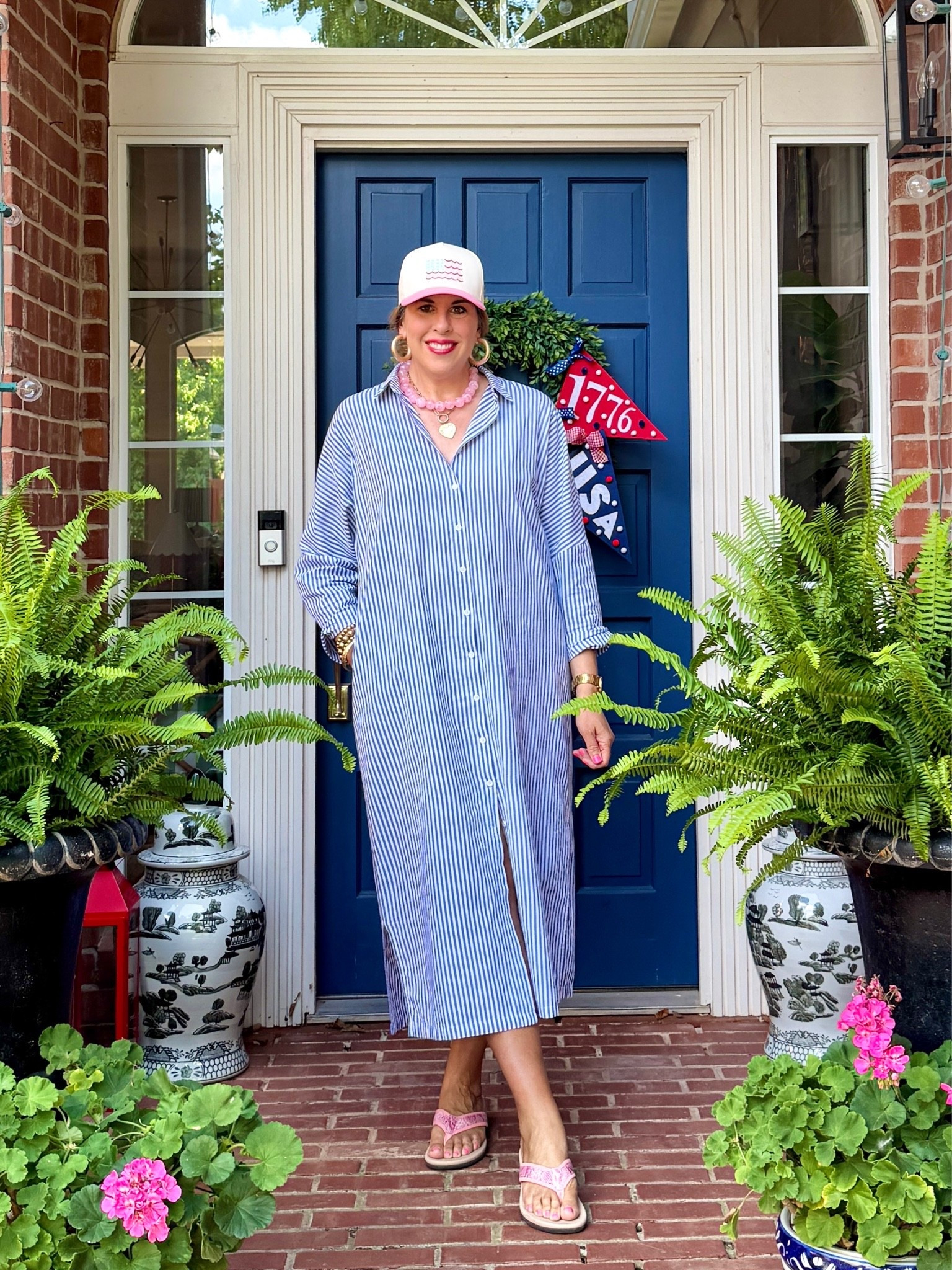 Caftan shirt dress- size up for relaxed fit. 100% cotton with pockets!

#LTKootd #LTKWorkwear #LTKOver40