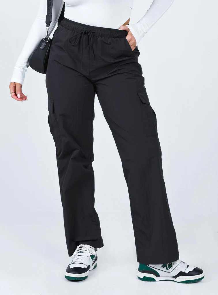 Flossie Parachute Pants Black | Princess Polly US