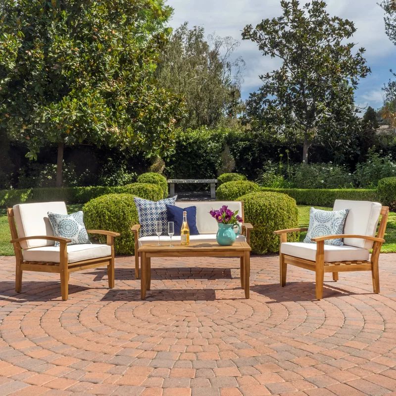 Shynel 4 - Person Outdoor Seating Group with Cushions | Wayfair North America